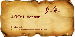 Jóri Herman névjegykártya